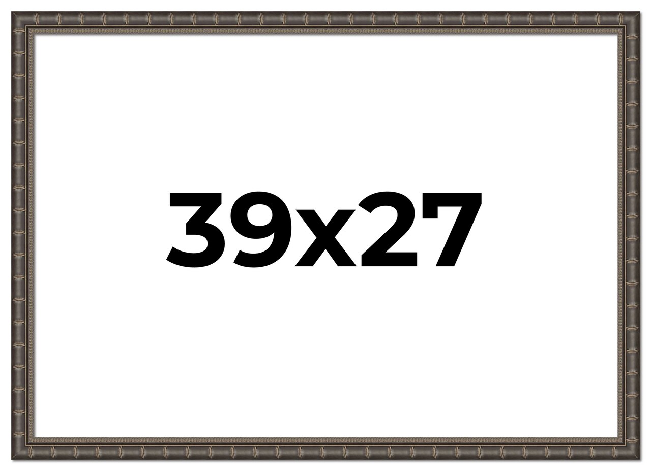 39x27 Modern Bamboo Picture Frame with UV-Resistant Acrylic & Acid Free Backing, Available in 5 Finishes - Gold, Silver, Brown, Black, and Natural